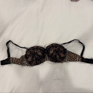 Victoria's Secret Leopard and Black Lace Bra